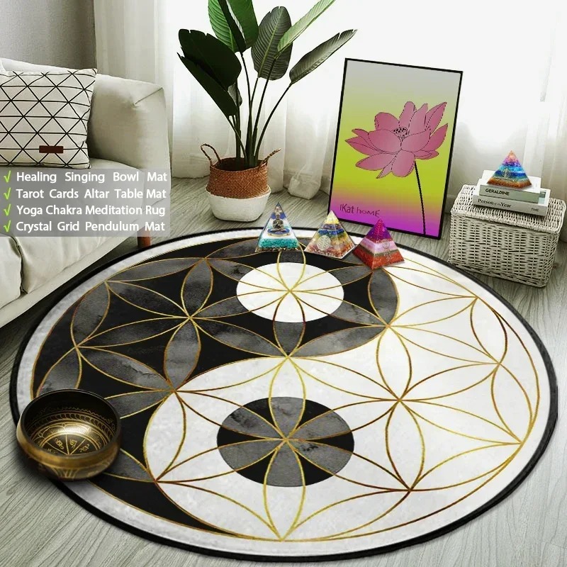 Yin Yang Taiji tapis rond fleu - Maranta Prayer Plant avis et prix