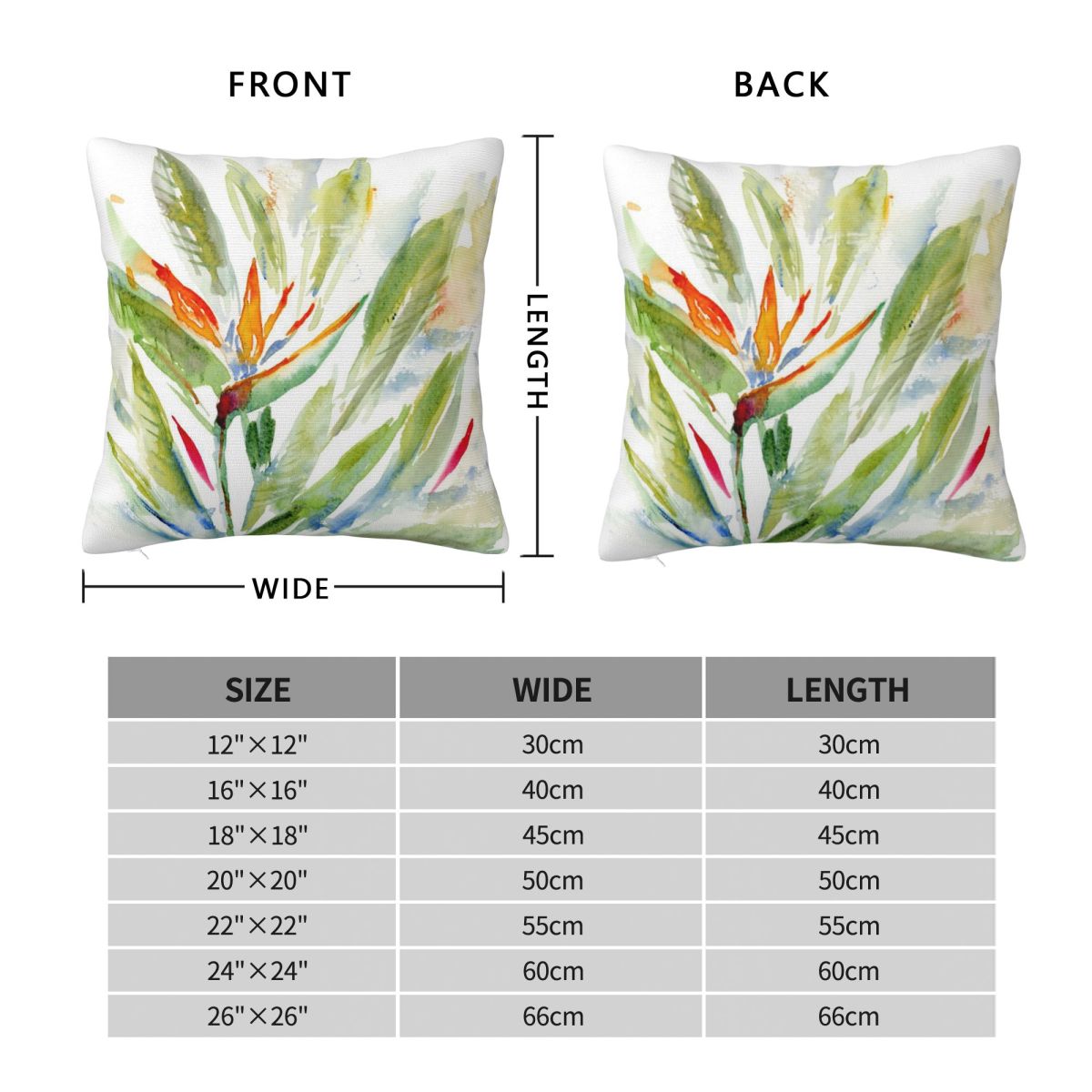 Housse de coussin carrée en Po - Bird Paradise Strelitzia avis et prix